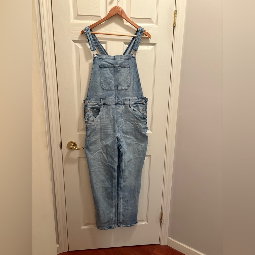 Silver Blue Denim Overalls size medium